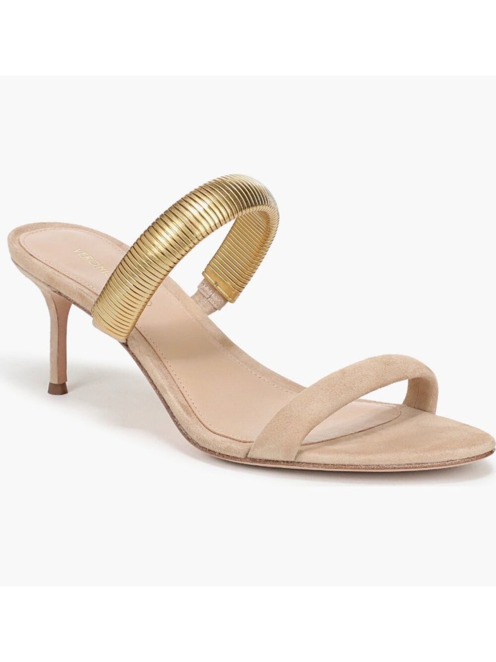 Veronica Beard Tobin sand beige suede Slide Sandal (Women) heels size 8
